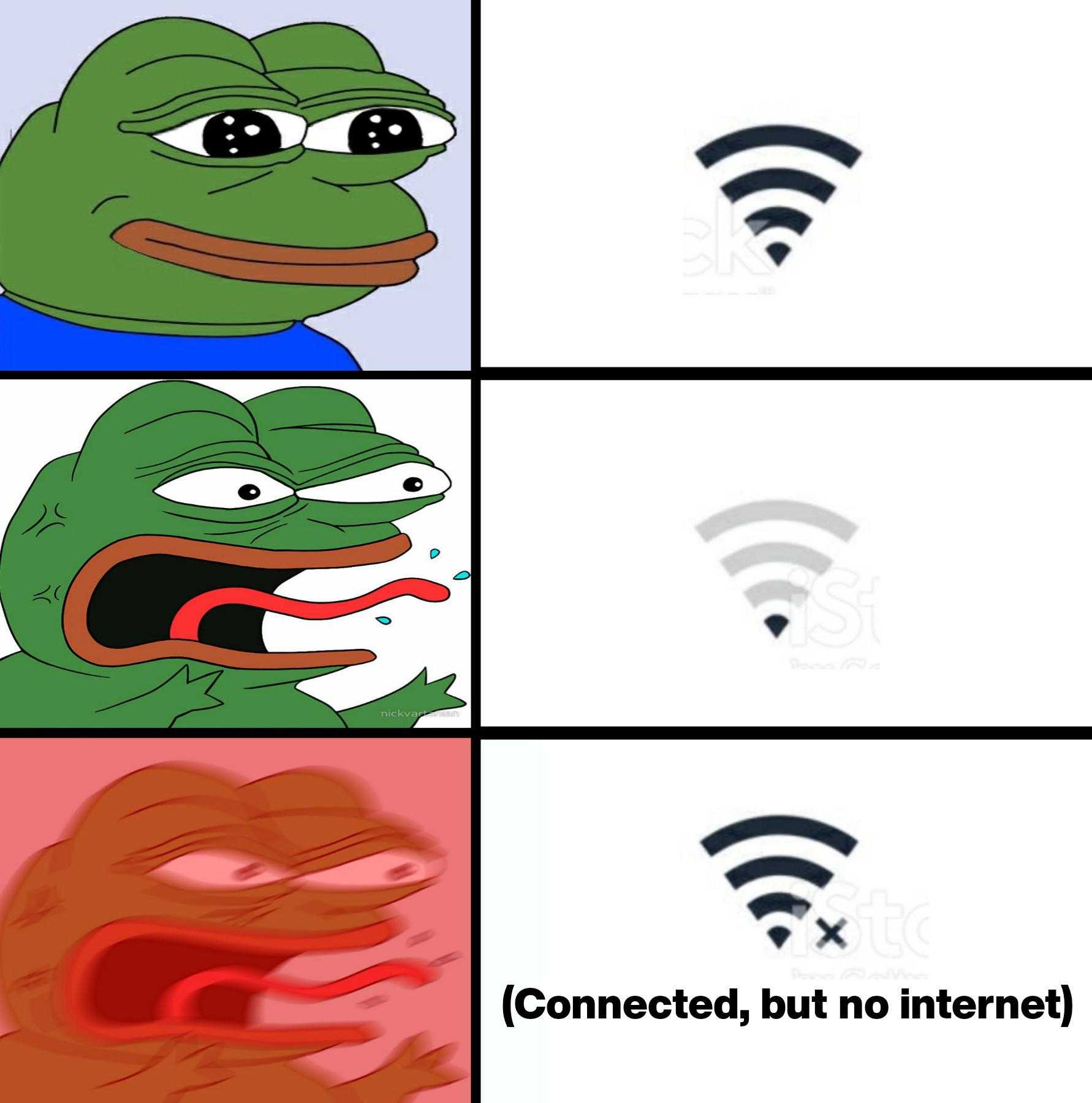 a cartoon frog with a wifi connection on his face