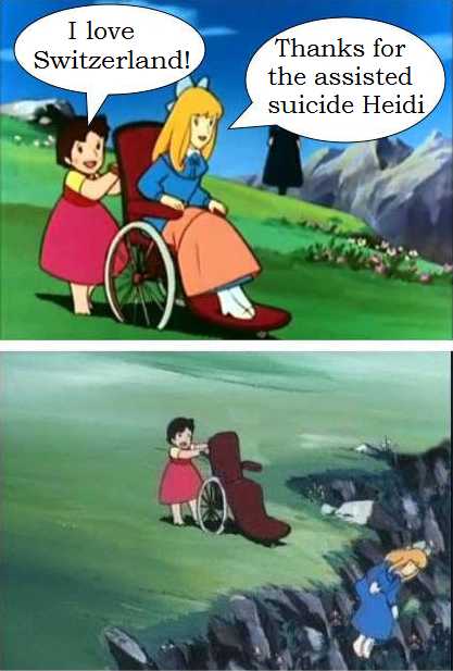 cartoon of a woman in a wheelchair and a man in a wheelchair with a child in a wheelchair