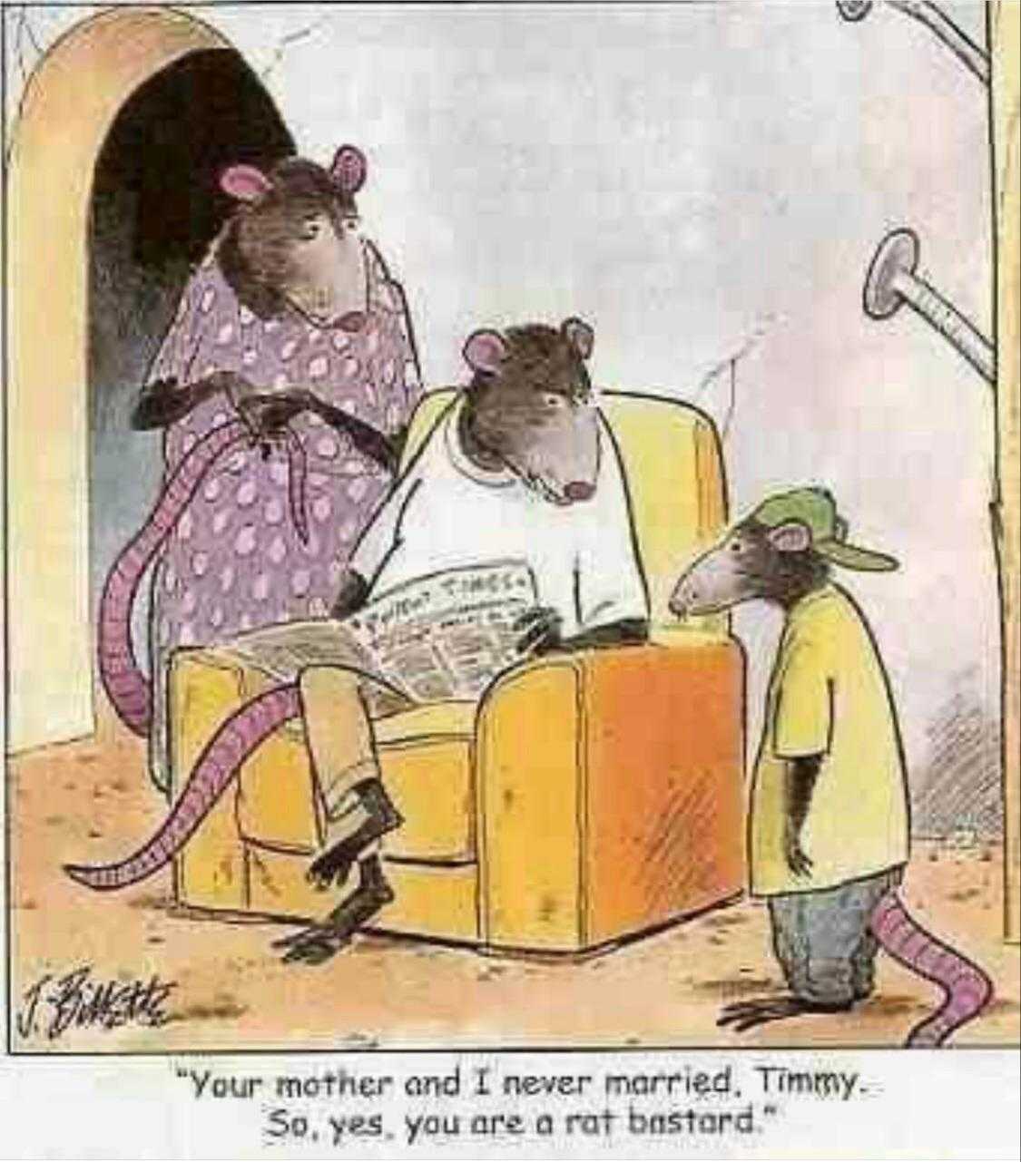 cartoon of a rat reading a book to a little girl