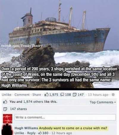 a screenshot of a ship in the ocean with a caption of a man on it