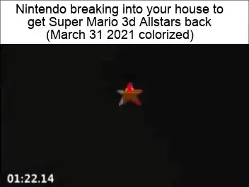 a screenshot of a nintendo super mario star in the dark