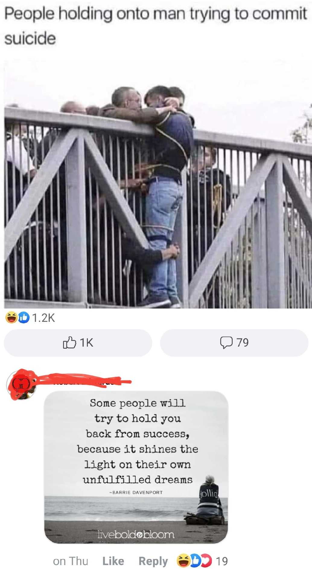 a screenshot of a couple kissing on a bridge with a caption from a text