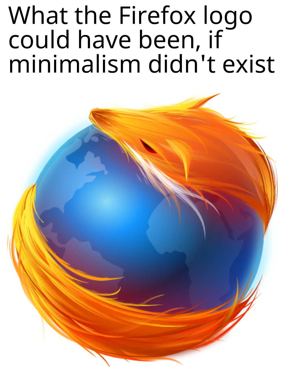 a close up of a firefox logo with a globe in the background