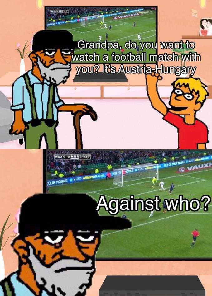 a cartoon picture of a man watching a football match on a tv