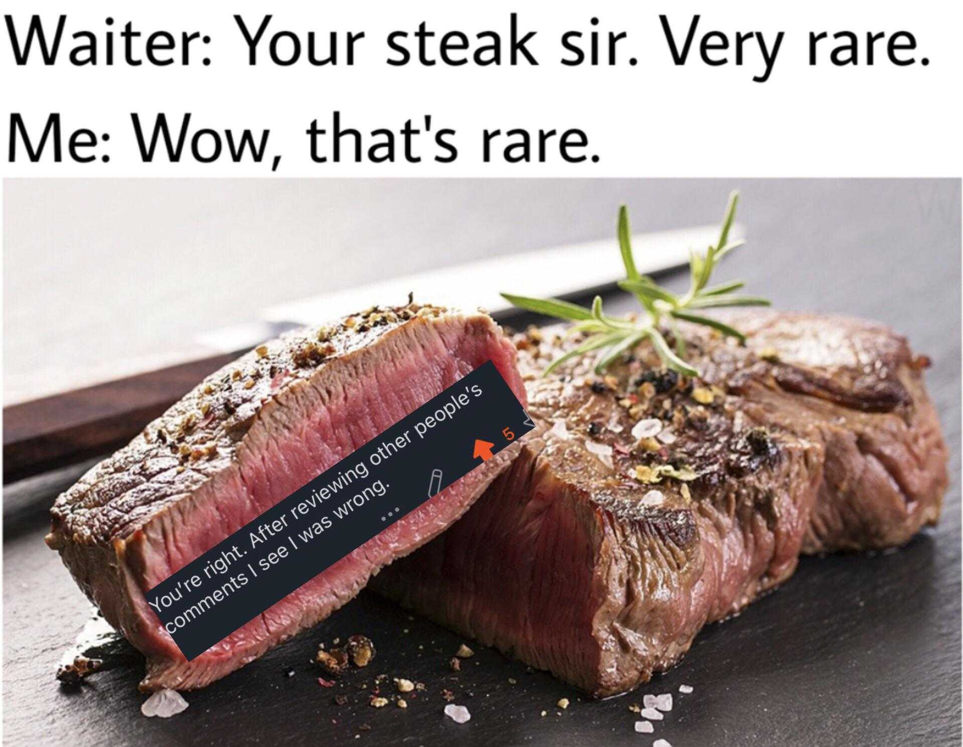 there is a steak steak with a tag on it sitting on a table