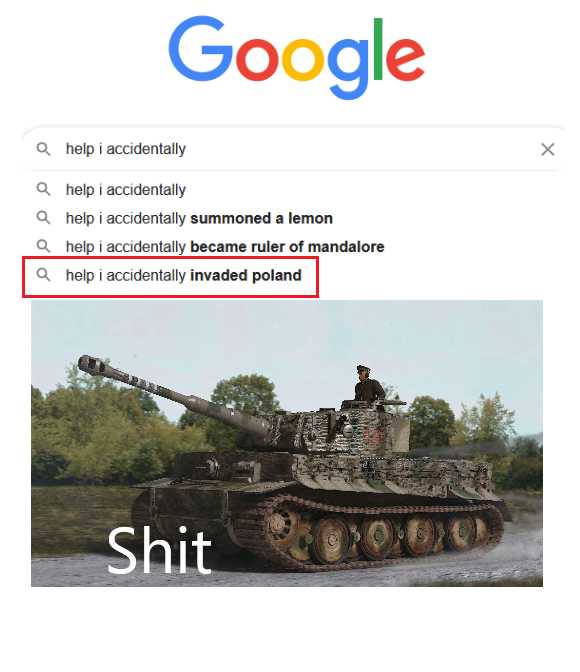 google is showing a picture of a tank with a caption of a man on it