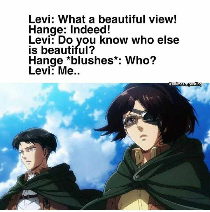 two anime characters with glasses and a quote that says levi what a beautiful view