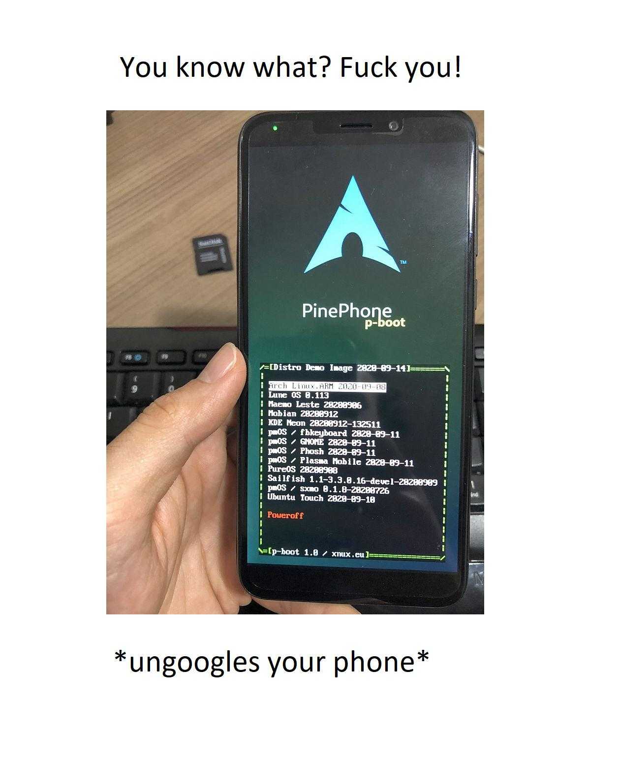 someone holding a phone with a text message on it that says, you know what? fuck you