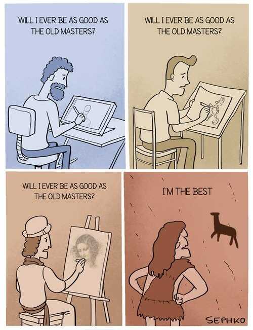 cartoon of a man and woman drawing a picture of a dog and a cat