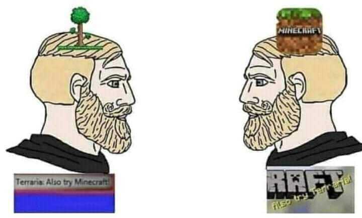 two pictures of a man with a beard and a cake on his head