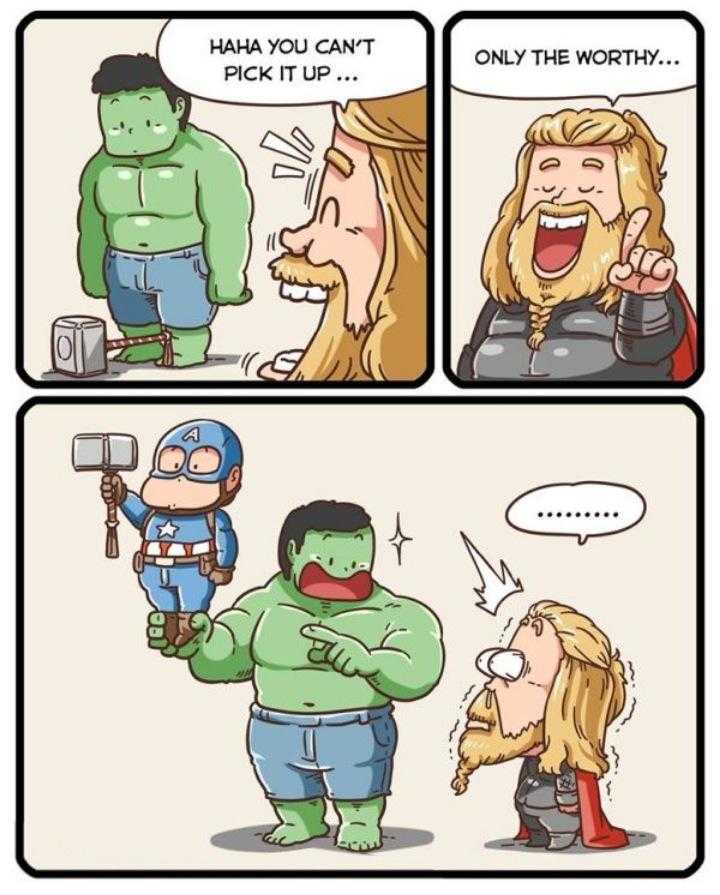 a comic strip with a cartoon of a hulk and a woman