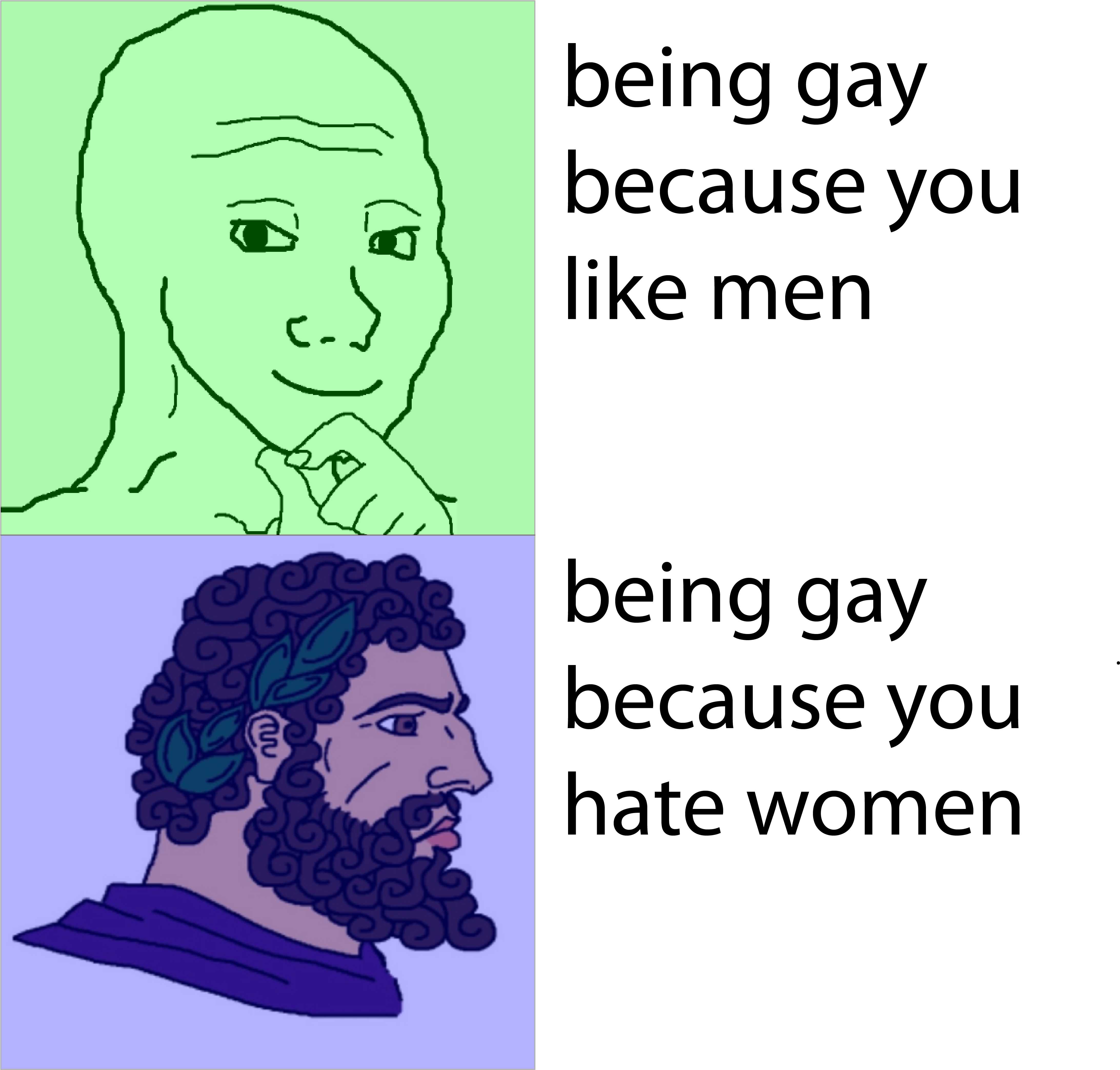 a cartoon of a man with a beard and a woman with a beard