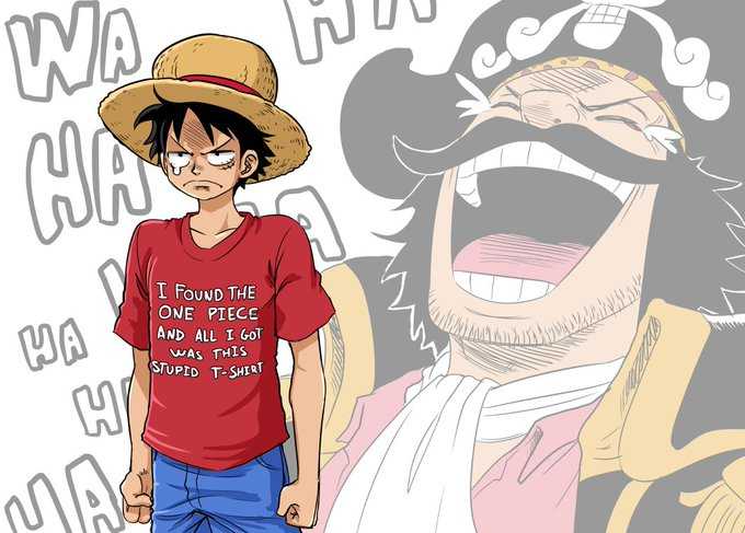 anime characters with a caption of one piece saying