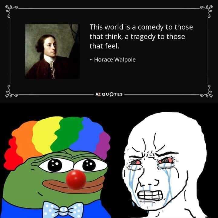 a cartoon picture of a clown with a sad face and a sad clown with a sad face