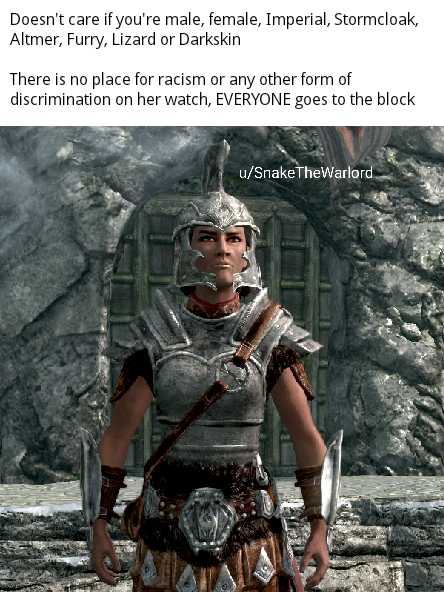 meme of a man in armor standing in front of a stone wall