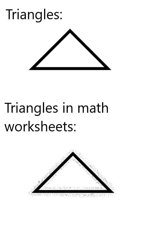 a black and white image of three triangles with the words triangles in math worksheets