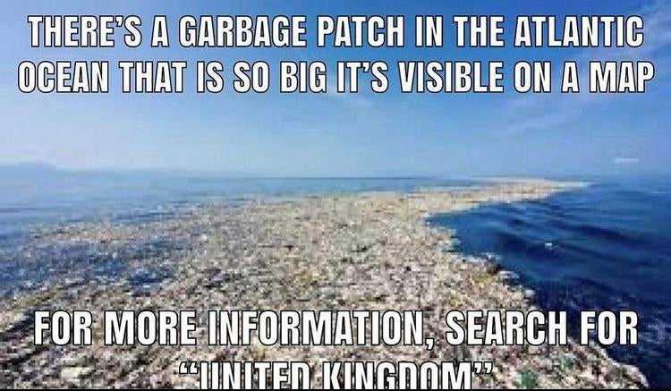 there ' s a garbage patch in the atlantic ocean that is so big it ' s visible on a map