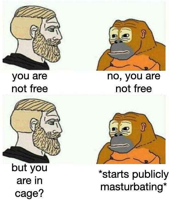 a cartoon of a man with a beard and a monkey with a beard