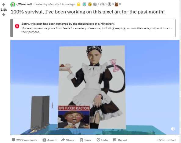 there is a picture of a woman in a maid outfit on a post