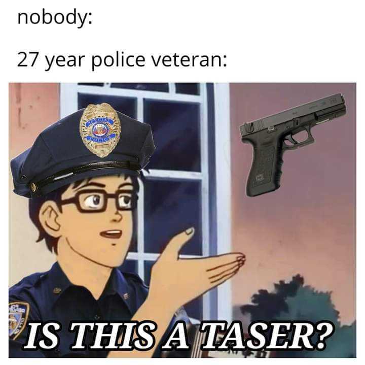 a cartoon picture of a police officer pointing at a gun