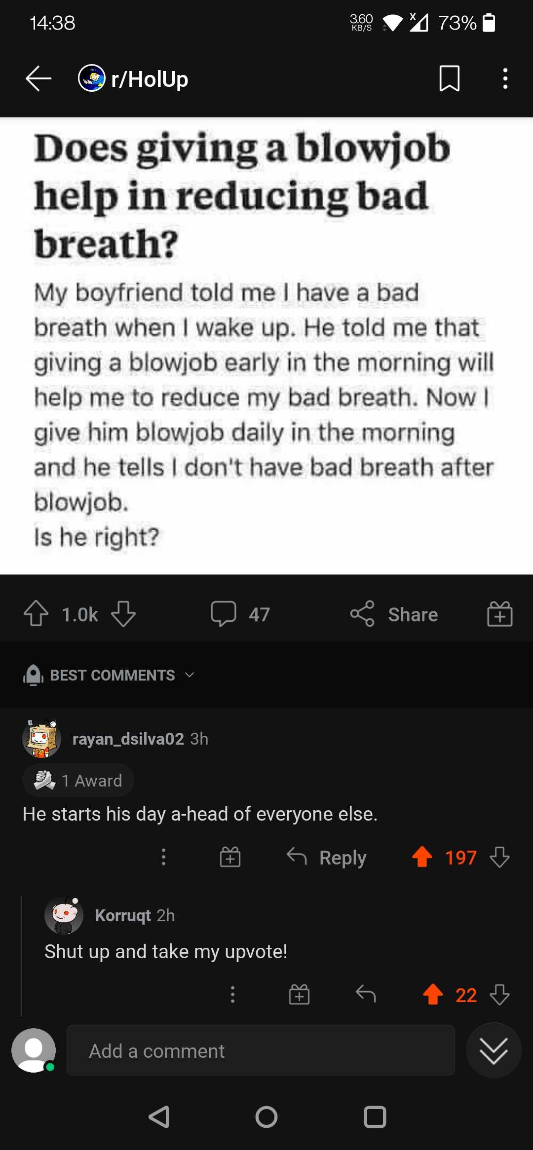 a screenshot of a twee with a caption of a person giving a blowjob