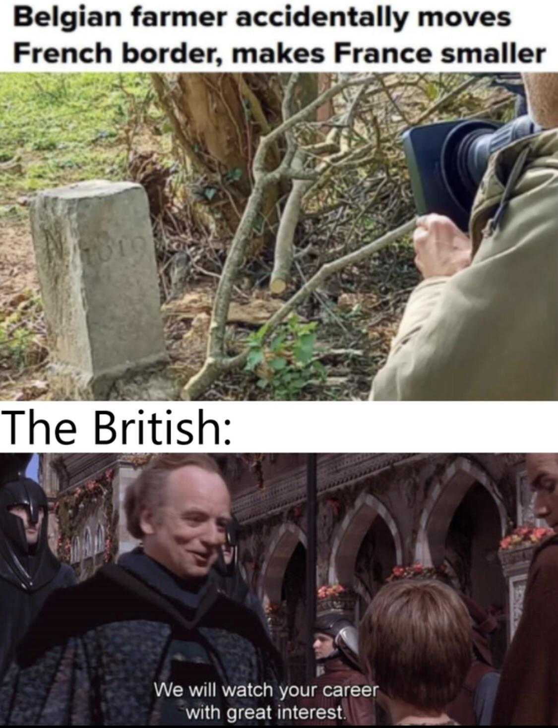 a couple of pictures of people standing in front of a stone wall