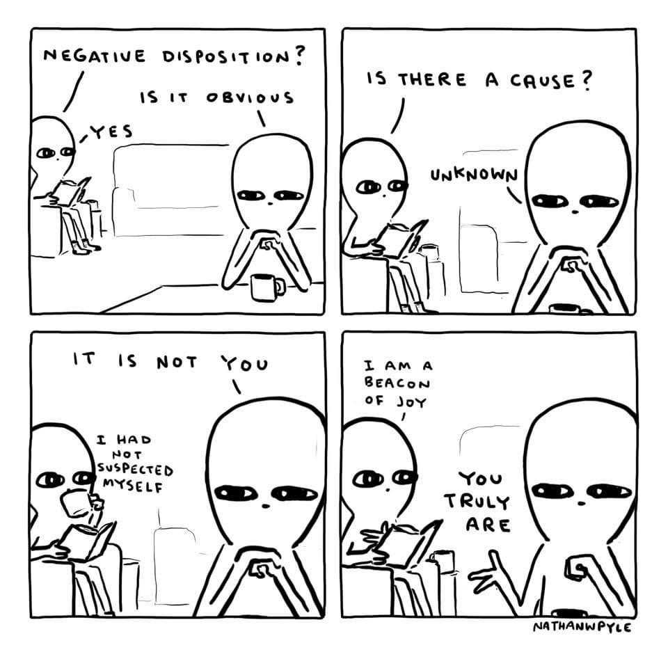 a cartoon of a comic strip with a picture of an alien eating