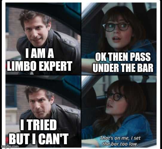 image of a man and woman in a car with the caption of i am a limbo expert