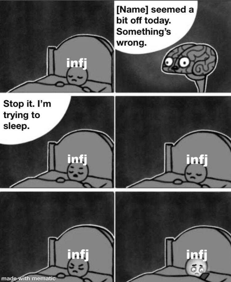 a cartoon of a man sleeping in bed with a brain in the background