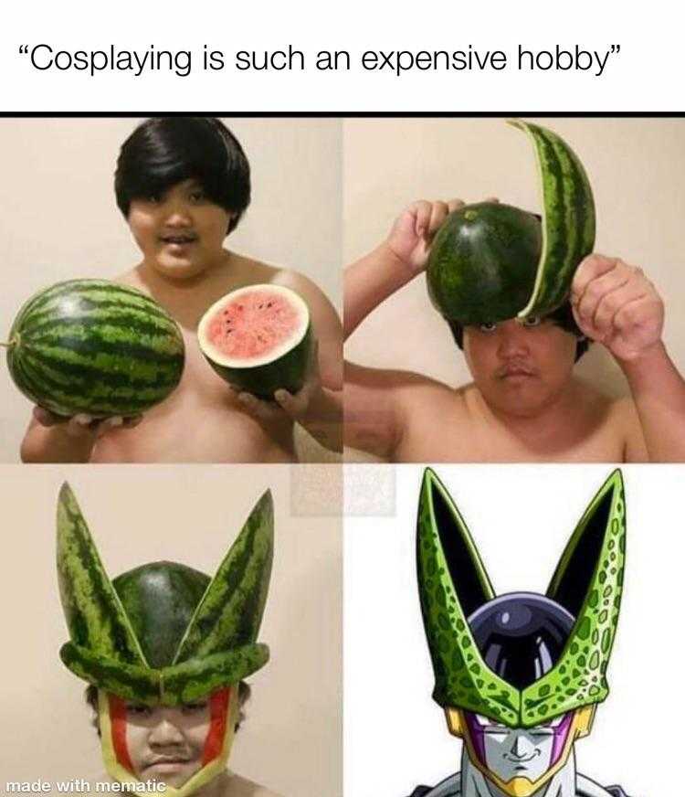 a close up of a person wearing a watermelon helmet and a watermelon