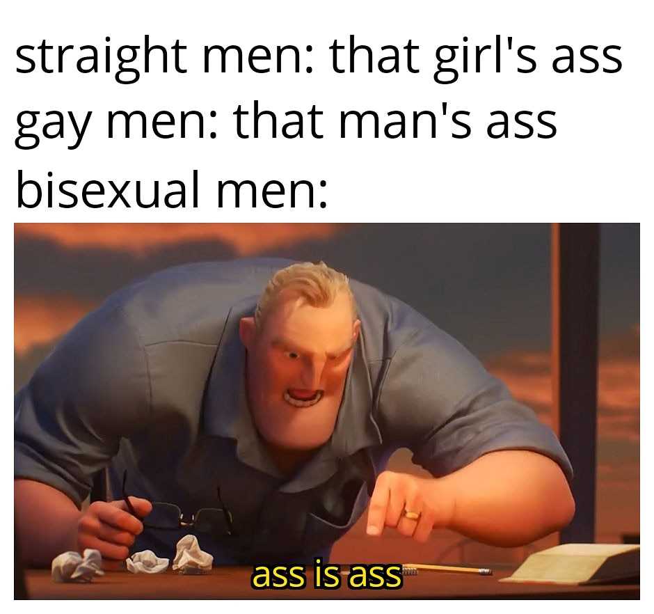 man with glasses and a book on a table with a caption that reads, straight men that girl ' s as gay men that man ' s ass ' s ass bisexual men