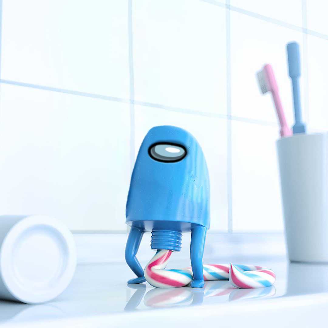 there is a toothbrush holder that is on a counter