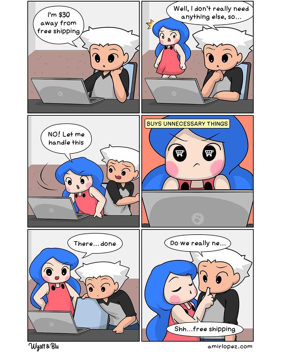 a comic strip with a cartoon of a woman and a baby