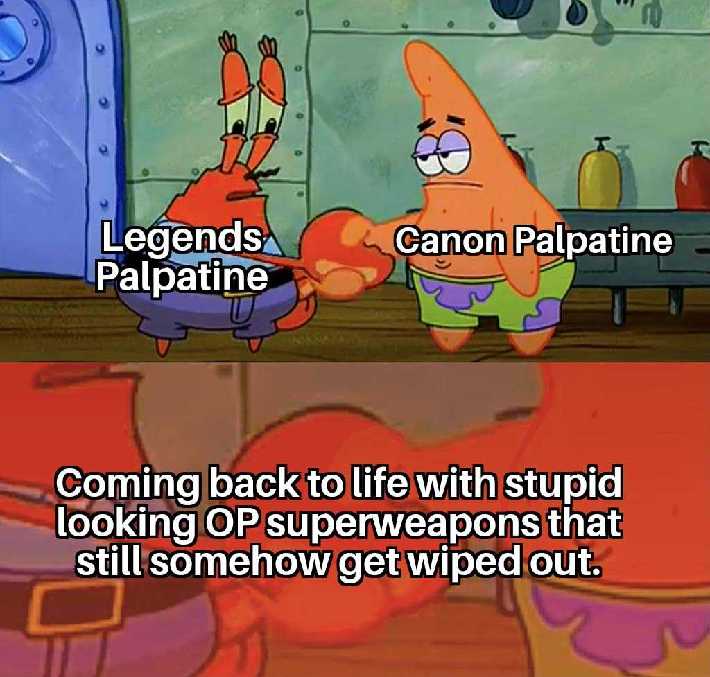 cartoon spongebob with caption saying that he is going back to life with stupid looking oopsy weapons that still somehow get ripped out