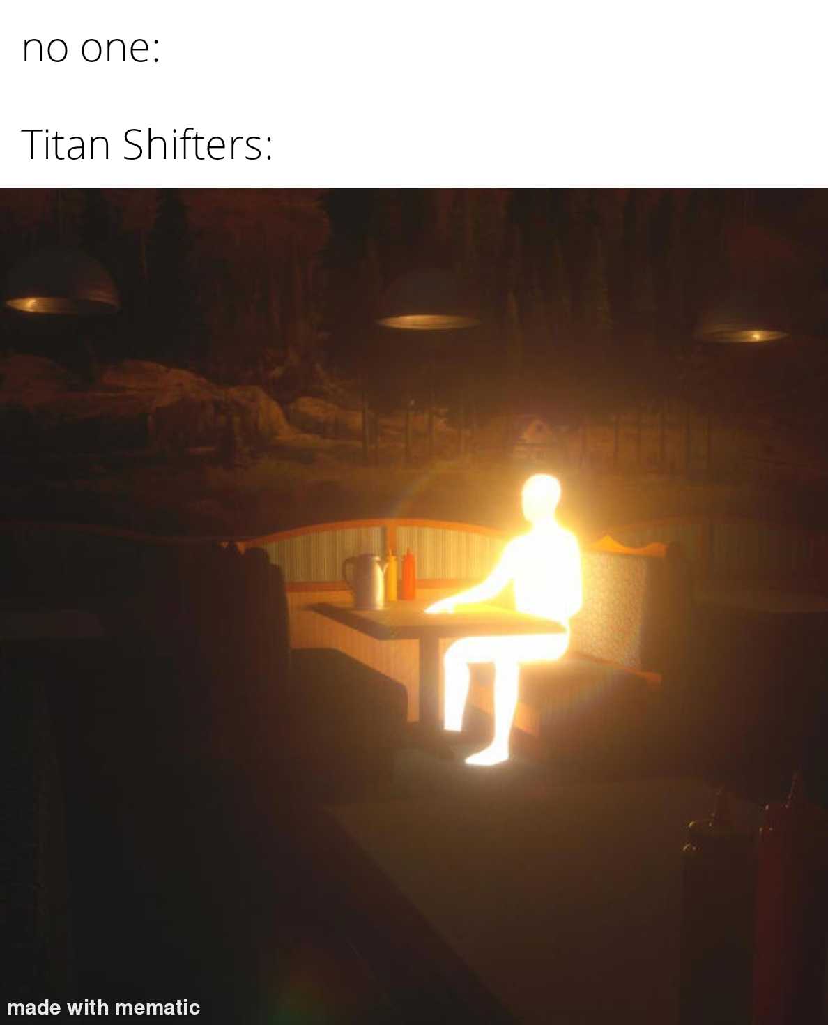 there is a man sitting on a bench in the dark