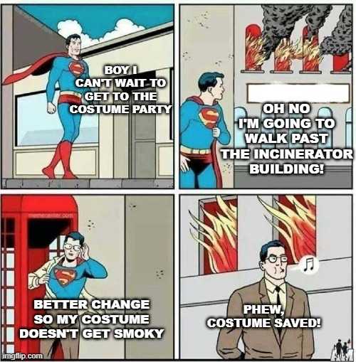 a cartoon of superman and his costume is being used to describe the costume