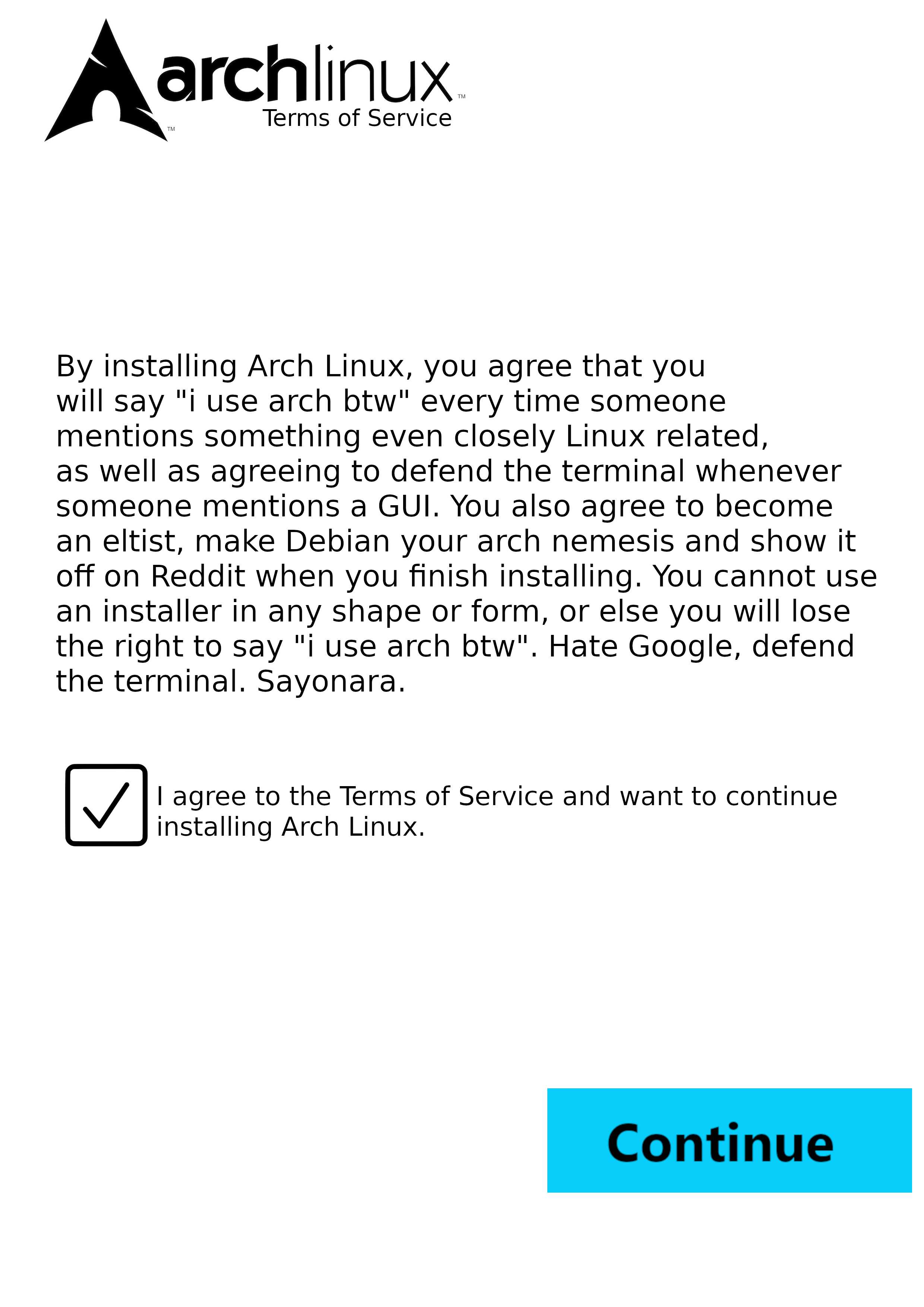 a screenshot of a cell phone with the text, ' how to install linux, you agree that you