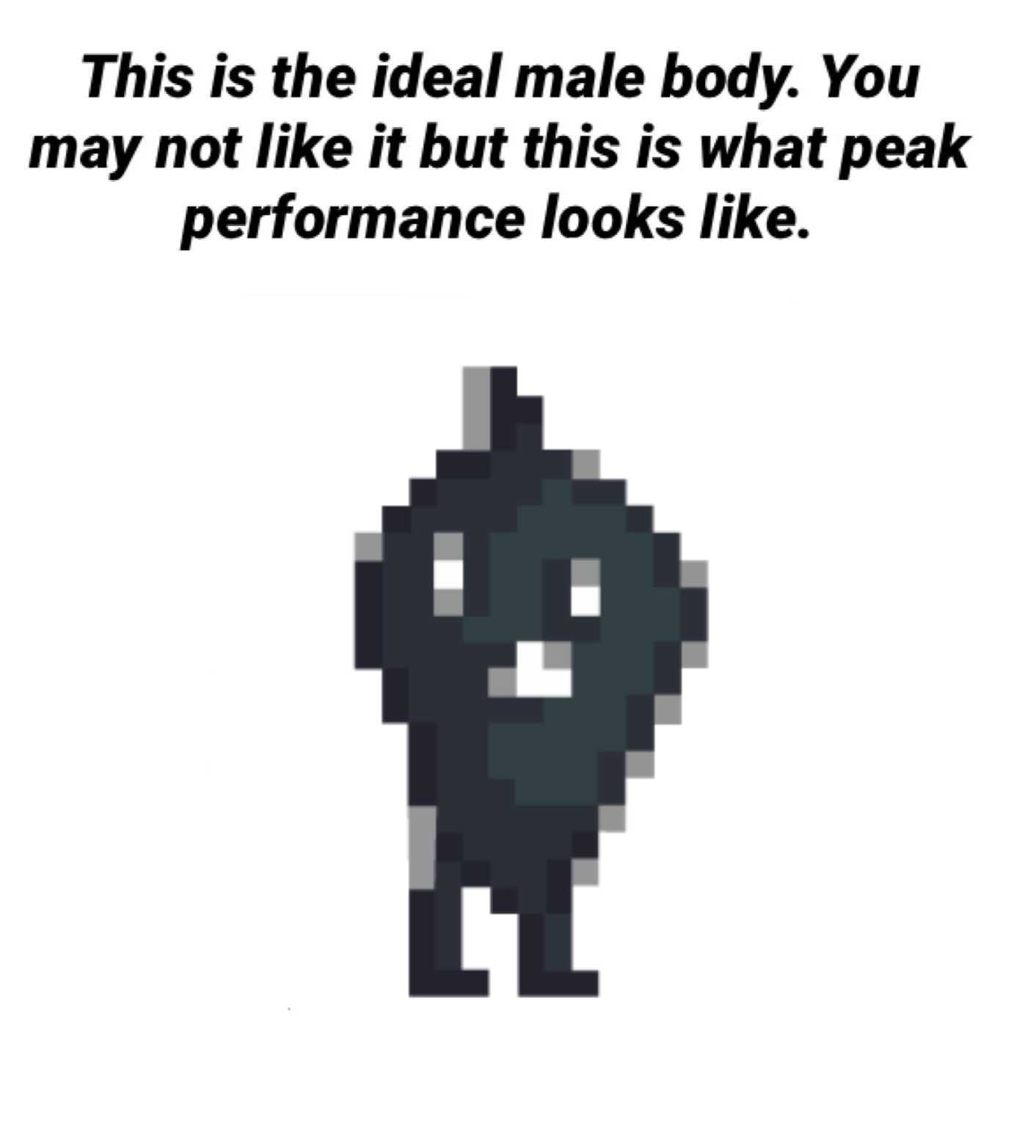 there is a pixel image of a man with a beard and a black suit