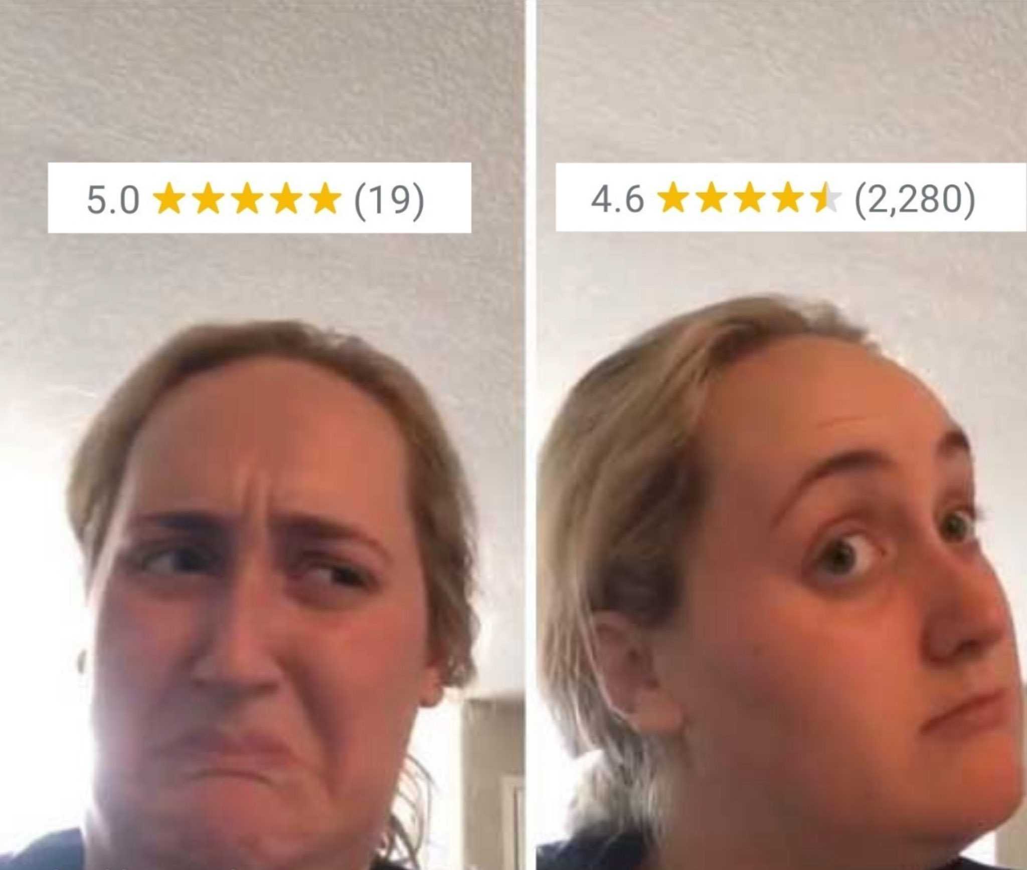 there are three pictures of a woman with a frown on her face