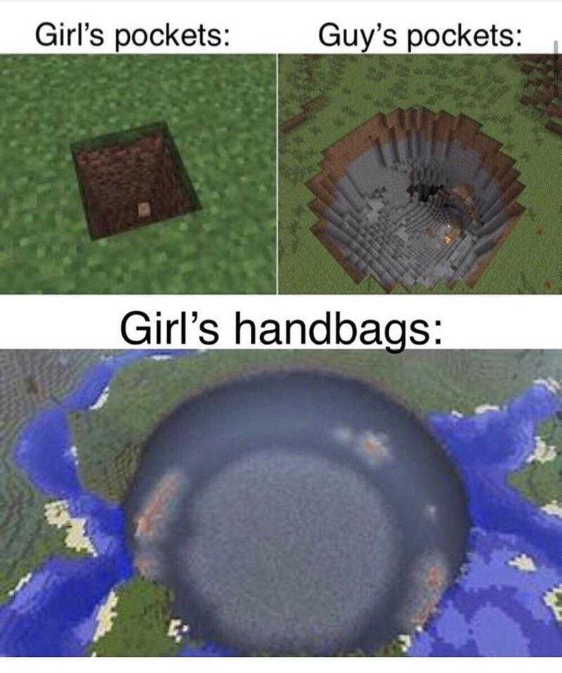 a picture of a picture of a minecraft map with a caption of a girl ' s handbag