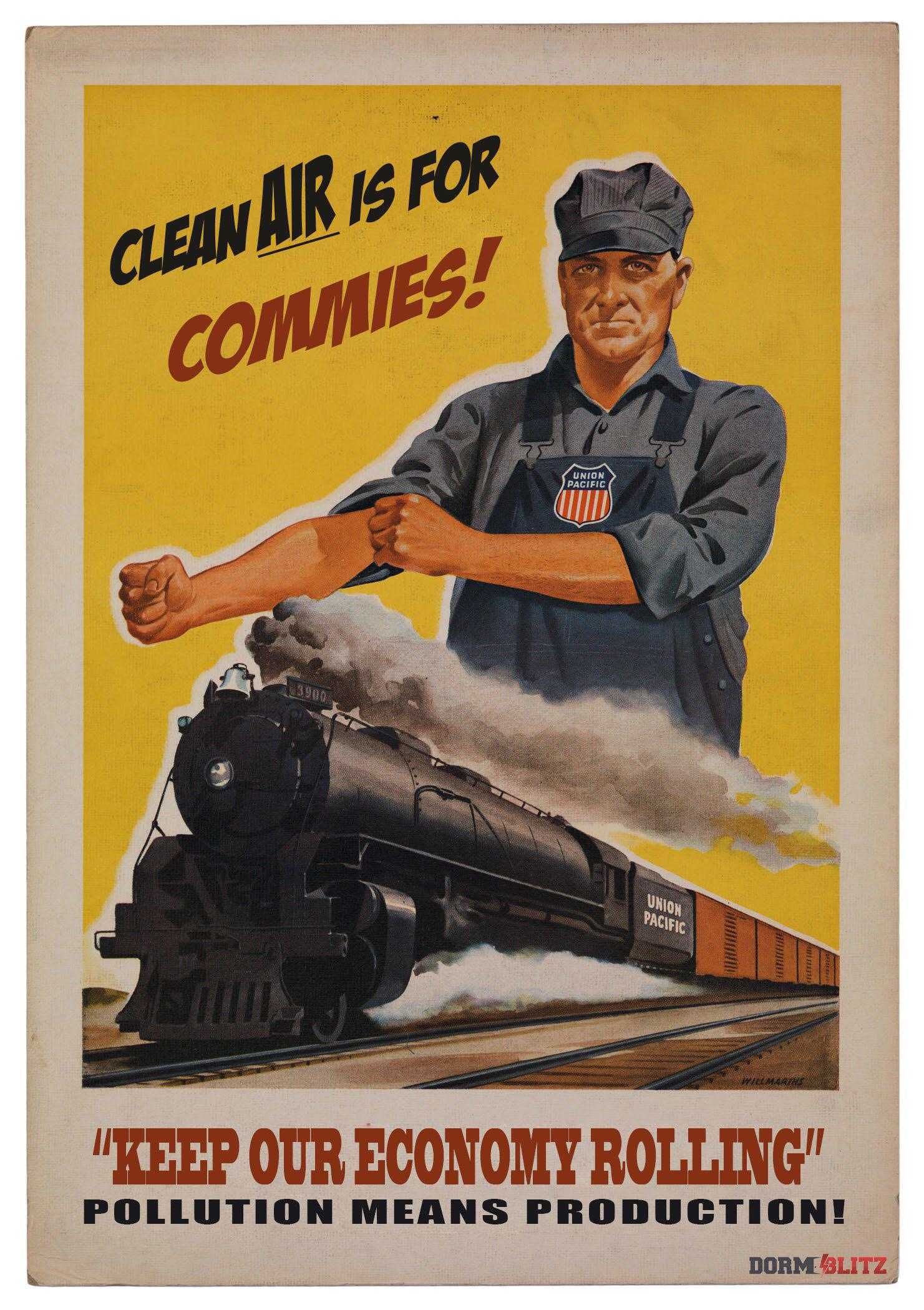 poster of a train conductor with a train engine