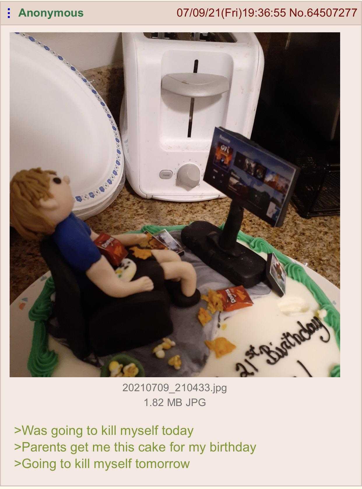 there is a cake with a person sitting in a chair on it