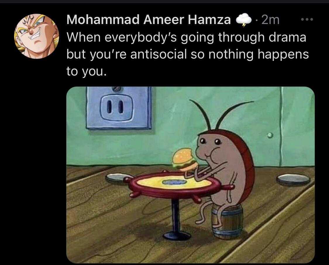 a cartoon picture of a bug eating a hamburger on a table