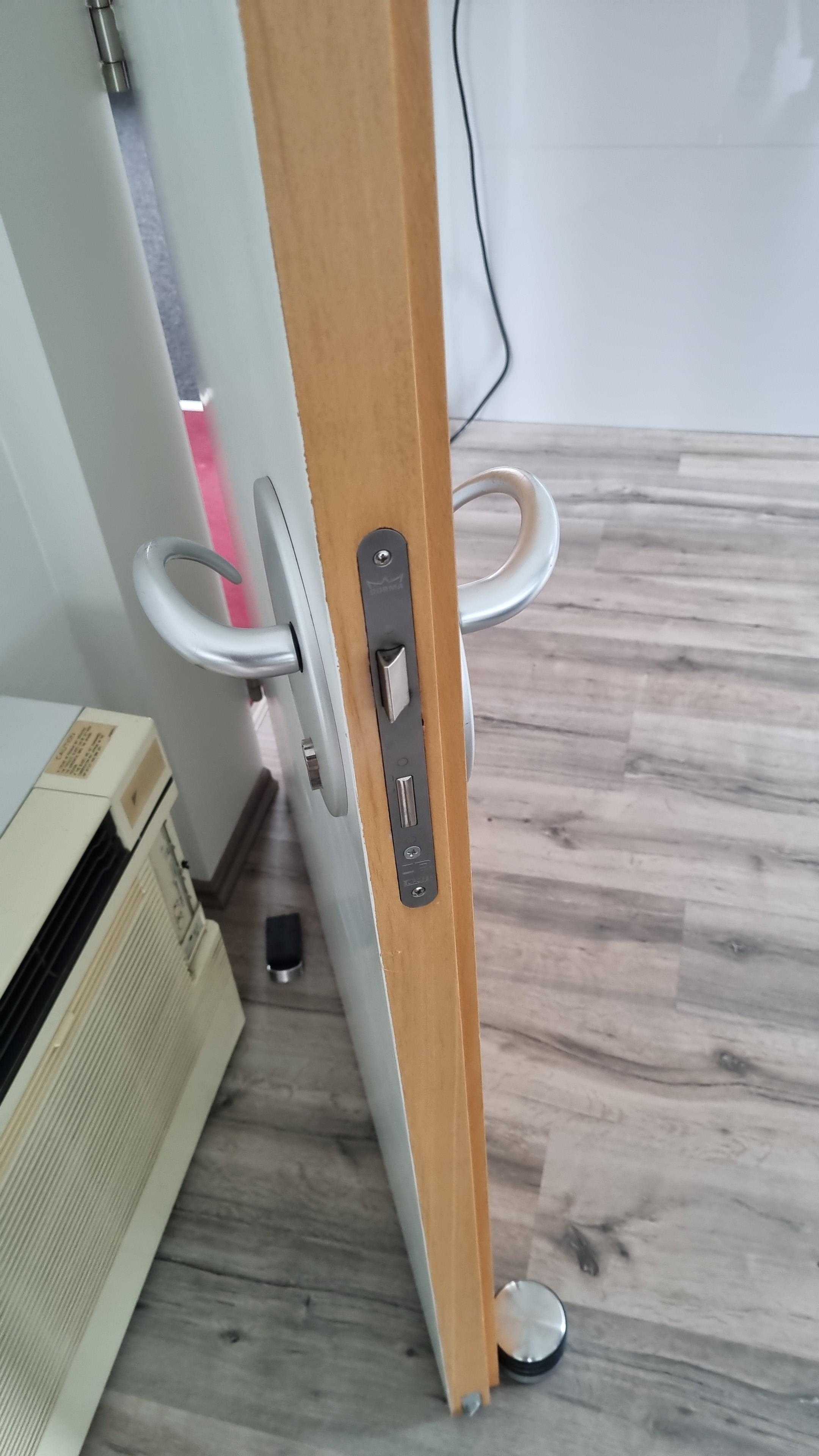 there is a door handle on a door handle on a door