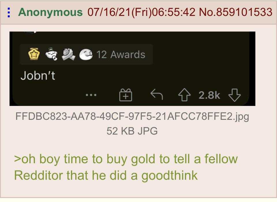 someone is asking to buy gold if they follow reddit