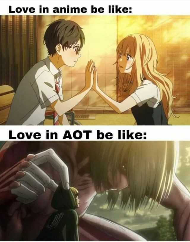 anime memes about love in anime be like