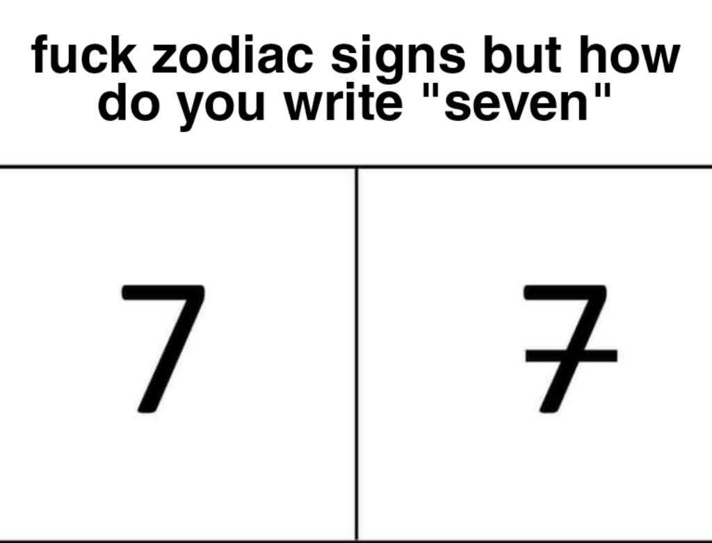 a black and white image of a number with the words 7