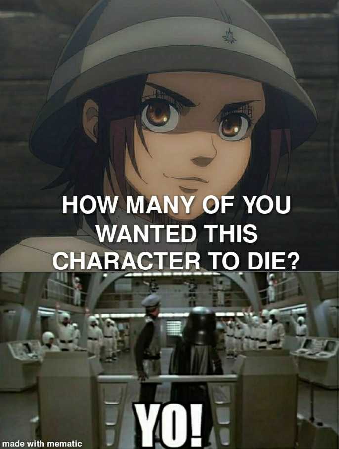 anime meme of a woman in a hat and a man in a uniform