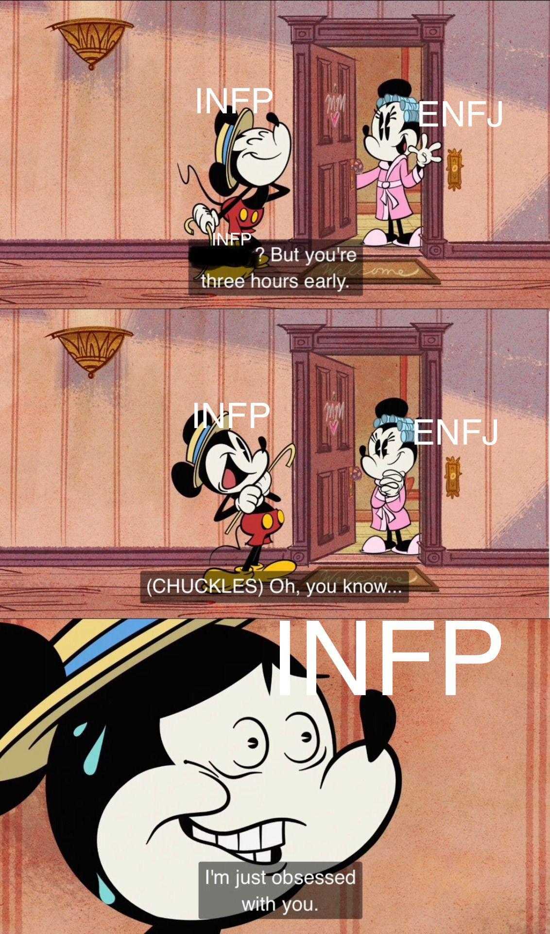 cartoon of goofy and minnie in a house with a caption saying, if if you ' re inf