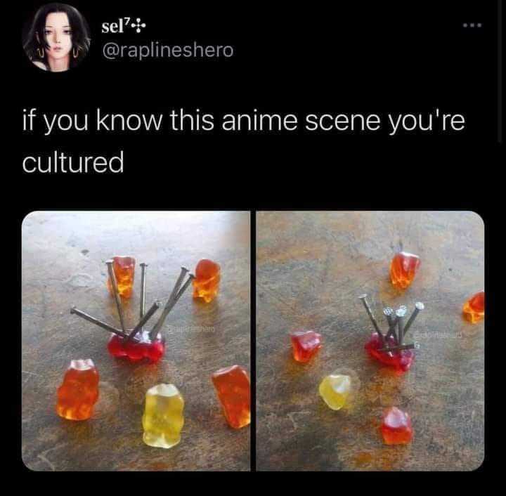 a close up of a bunch of gummy bears on a table